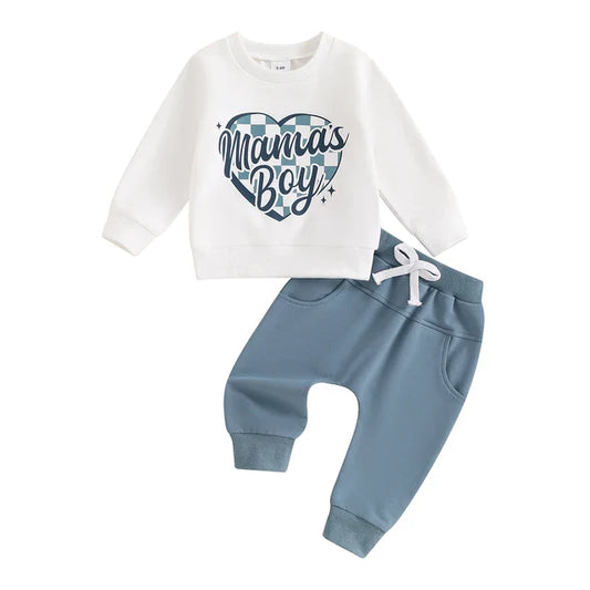 Blue Chex Mama's Boy Lounge Set RTS