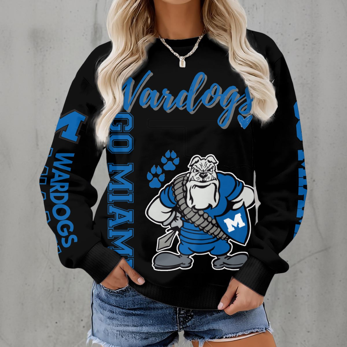 Go Miami ~ SweetPea & Sage Collective Exclusive Design ~ Women's Fleece Crew Neck Sweatshirt|DTF