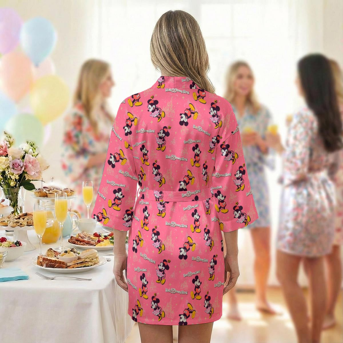 Pink Mouse exclusive design Silk Like Women’s Lightweight Robe