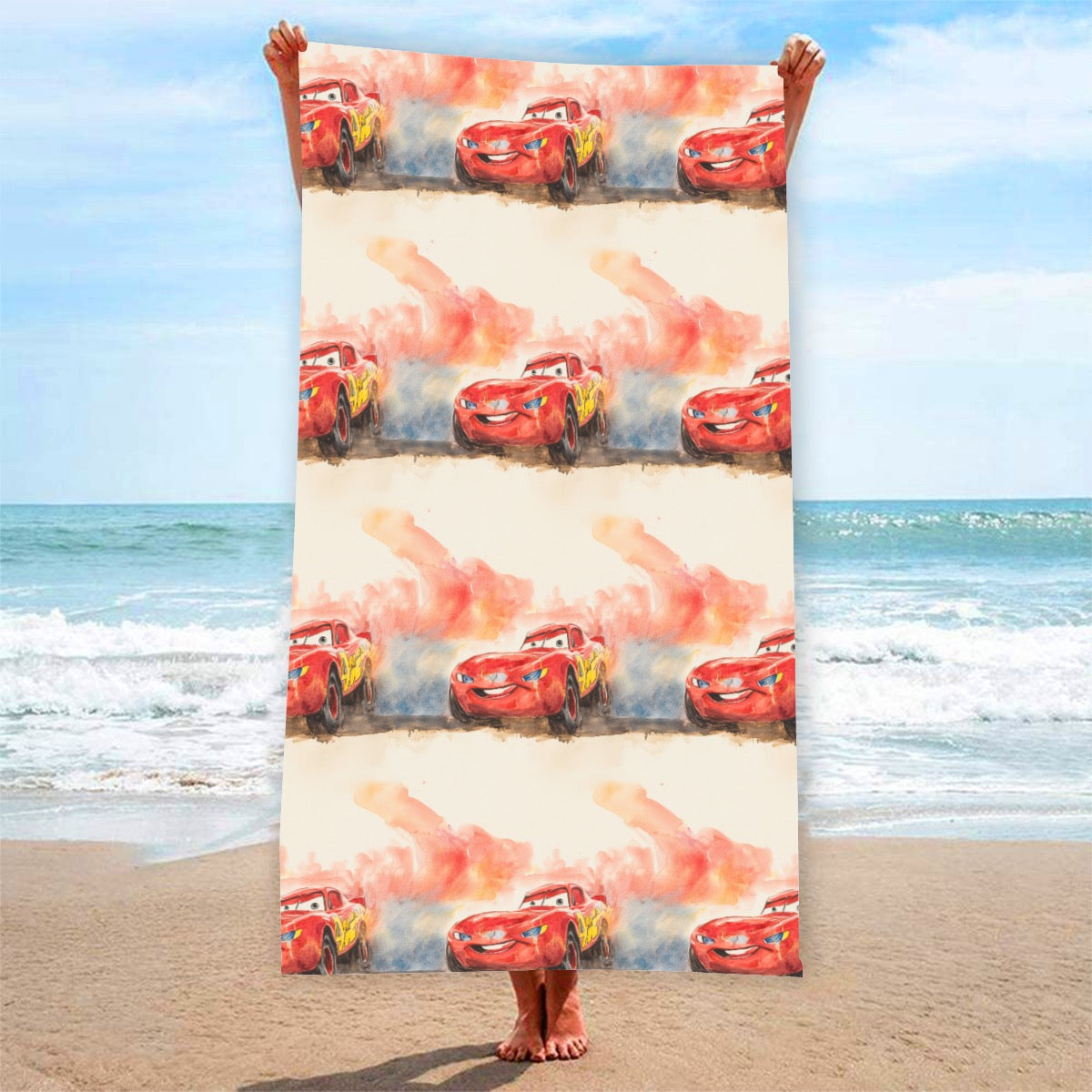 Red Car exclusive design 52”x32” Microfiber Polyester Beach Towel