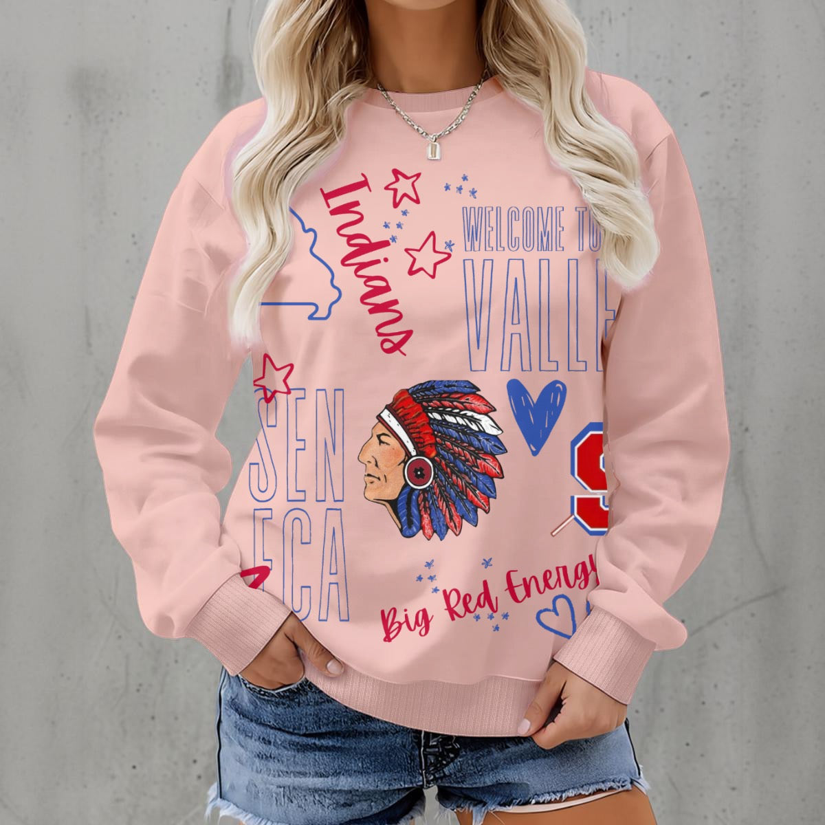 Seneca Doodles ~ SweerPea & Sage Collective Exclusive Design Women's Fleece Crew Neck Sweatshirt|DTF