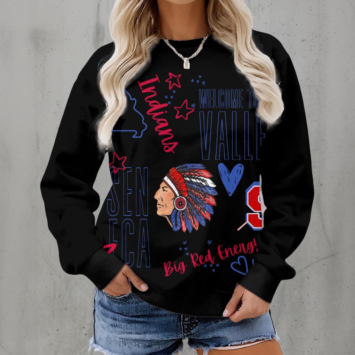Seneca Doodles ~ SweerPea & Sage Collective Exclusive Design Women's Fleece Crew Neck Sweatshirt|DTF