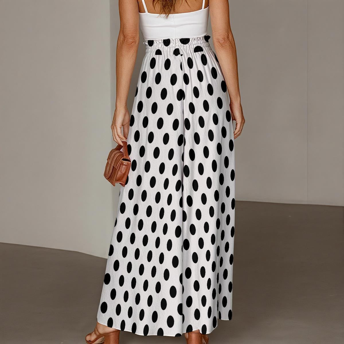 All-Over Print Women's Ruffled Wide-Leg Pants