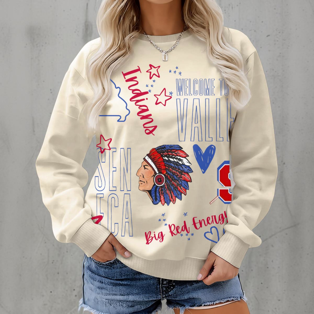Seneca Doodles ~ SweerPea & Sage Collective Exclusive Design Women's Fleece Crew Neck Sweatshirt|DTF
