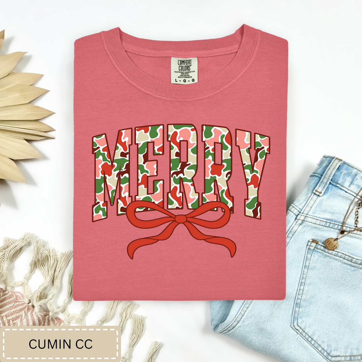 Red Camo Merry Tee.