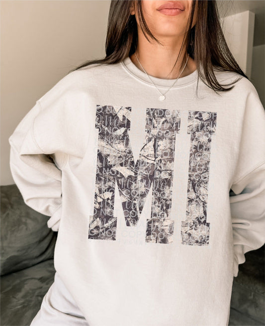 Trendy camo MI tee or sweatshirt
