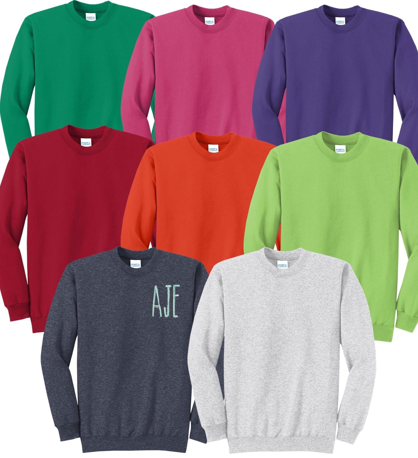 Pocket Size Monogram Port & Co Sweatshirts - WS
