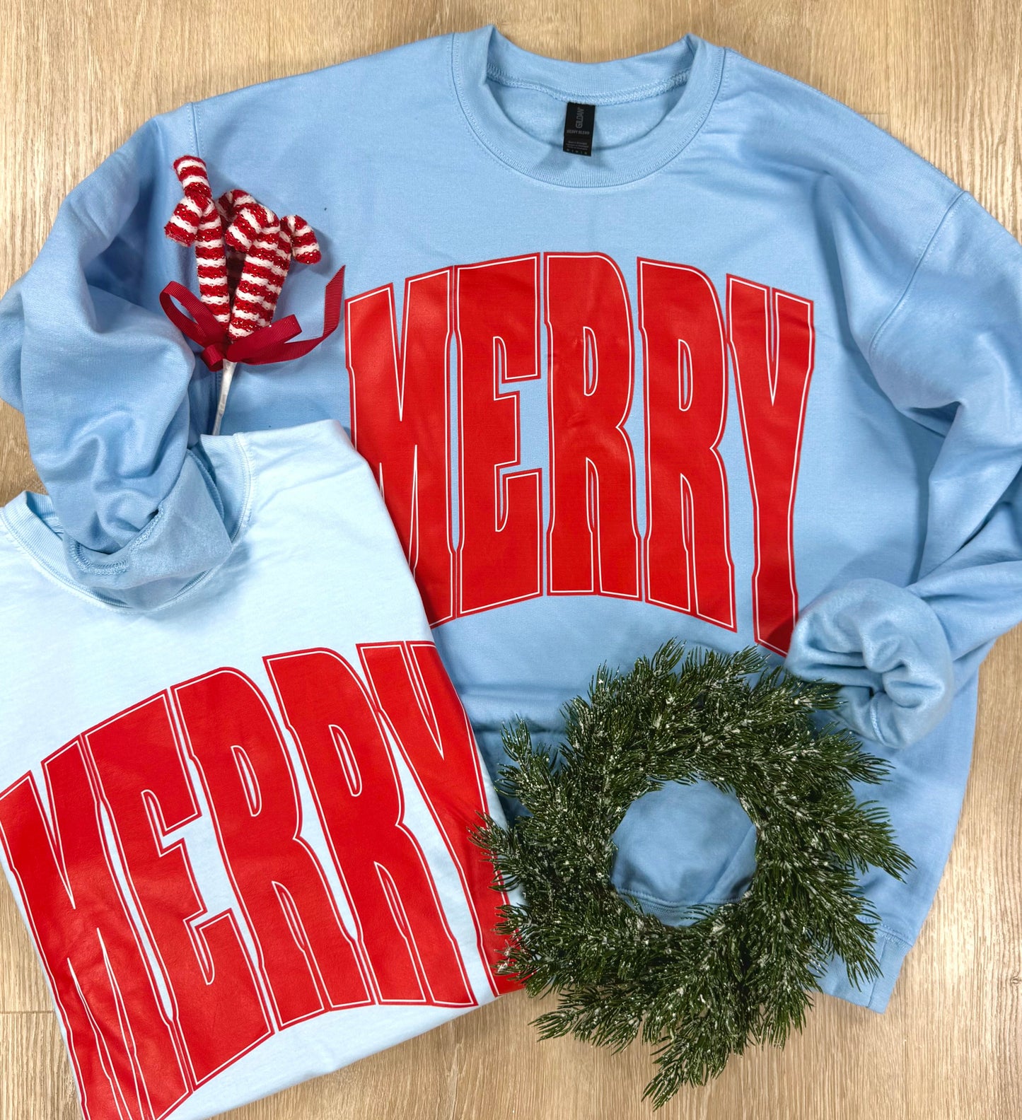 Oversized Merry Tee and Graphic Sweatshirt