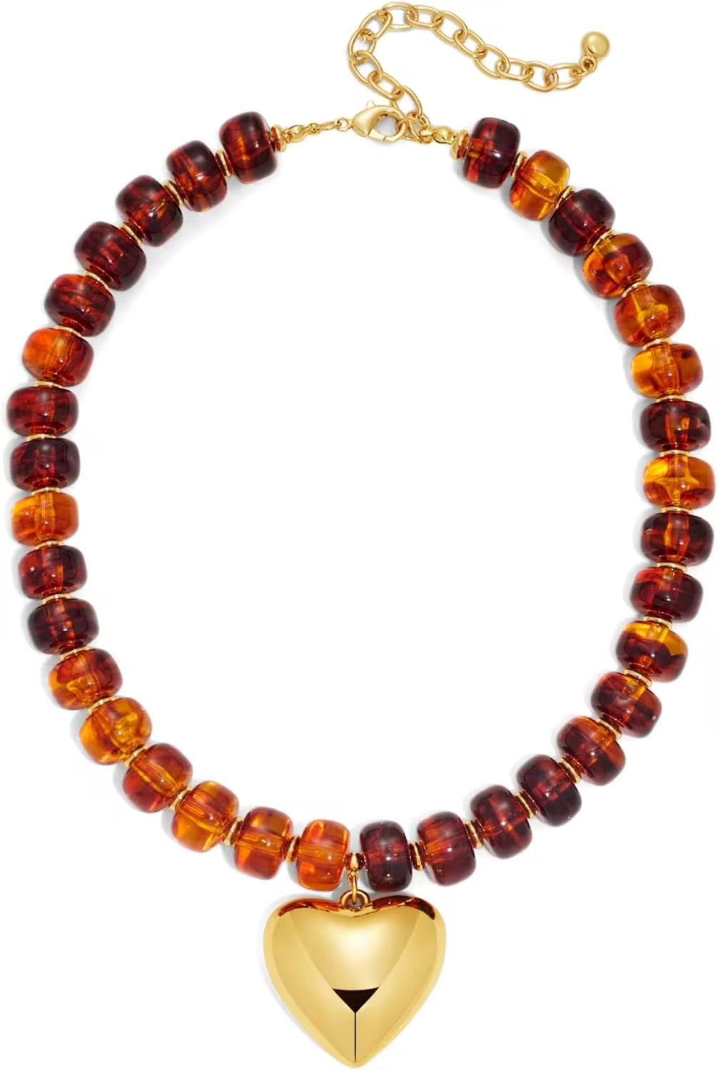 RTS Tortoise Beaded Heart Necklace