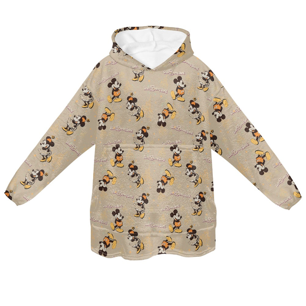 Brown Mouse Adult Blanket Sweatshirt with Extra Large Pockets