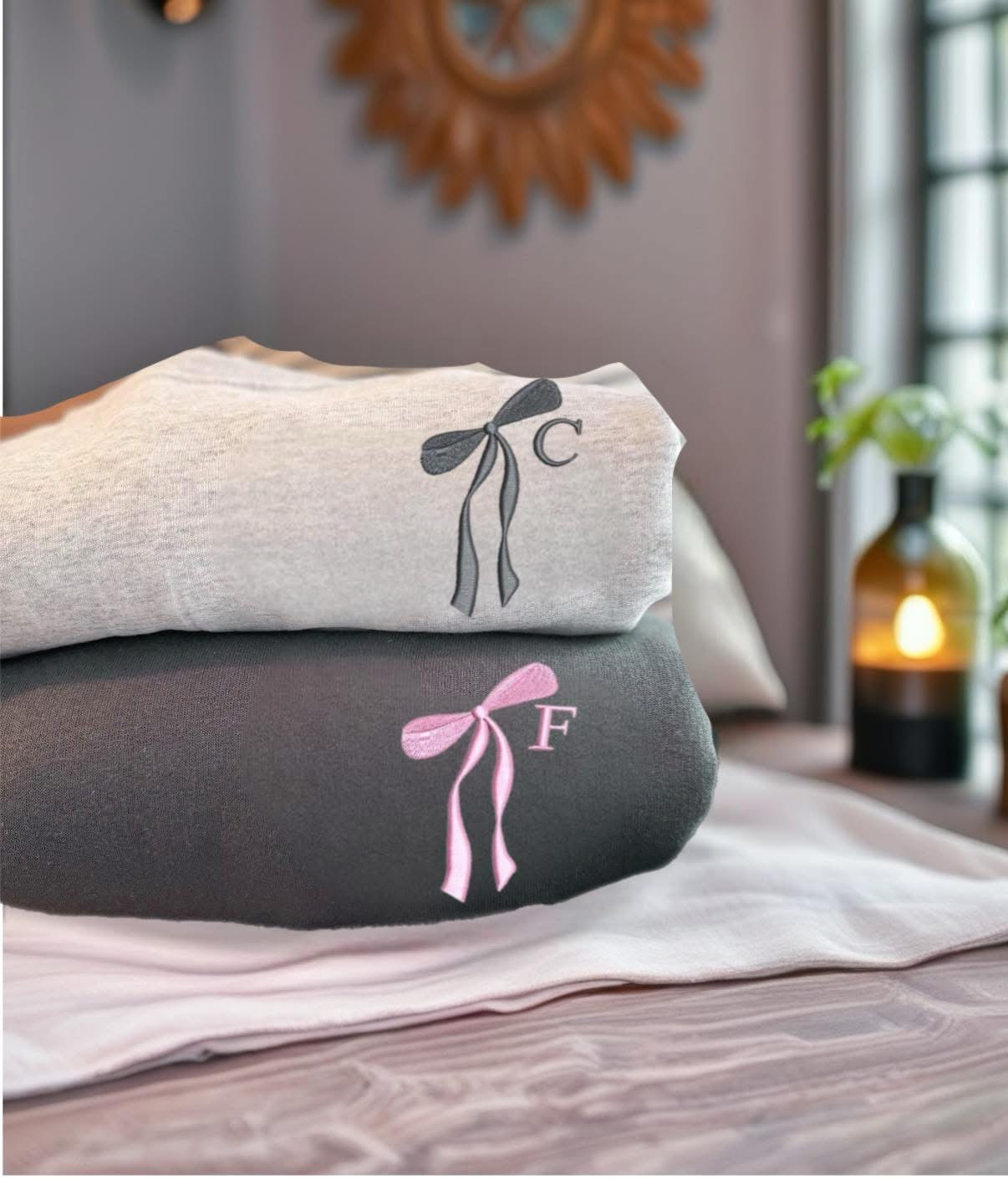 Bow Initial Sweatshirts- WS