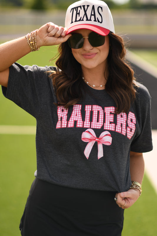 Raiders Gingham Bow Tee
