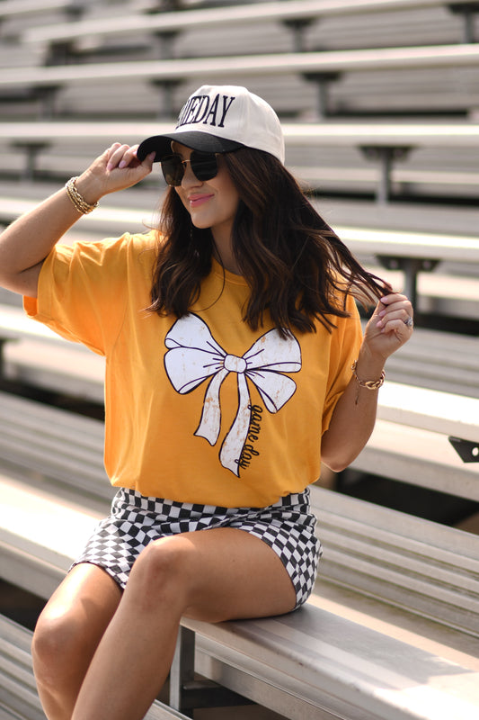 **SALE** RTS Gold Game Day Bow Tee