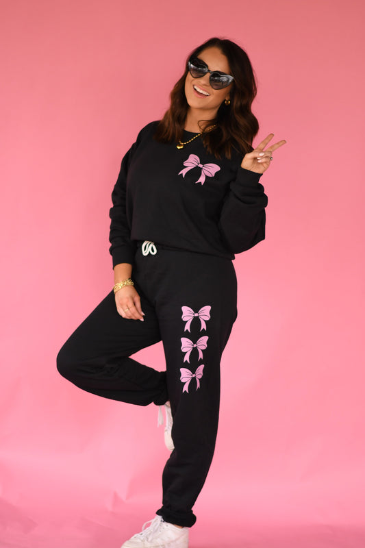 Black Bow Jogger Set (Pieces Sold Separate)