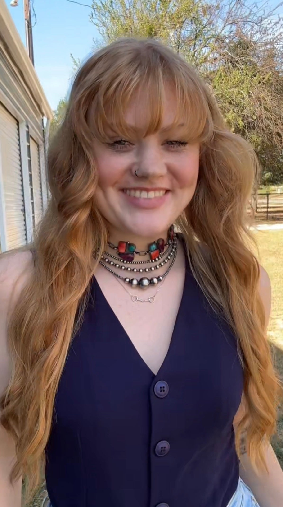 One-of-a-Kind Turquoise & Spiny Oyster Three-Charm Choker