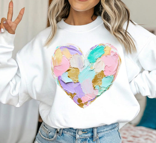 Easter spring paint heart tee or sweatshirt