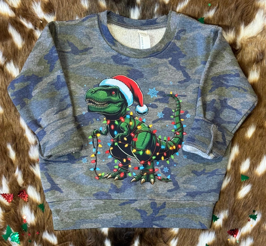 Camo Christmas Dinos Tee/Sweatshirt