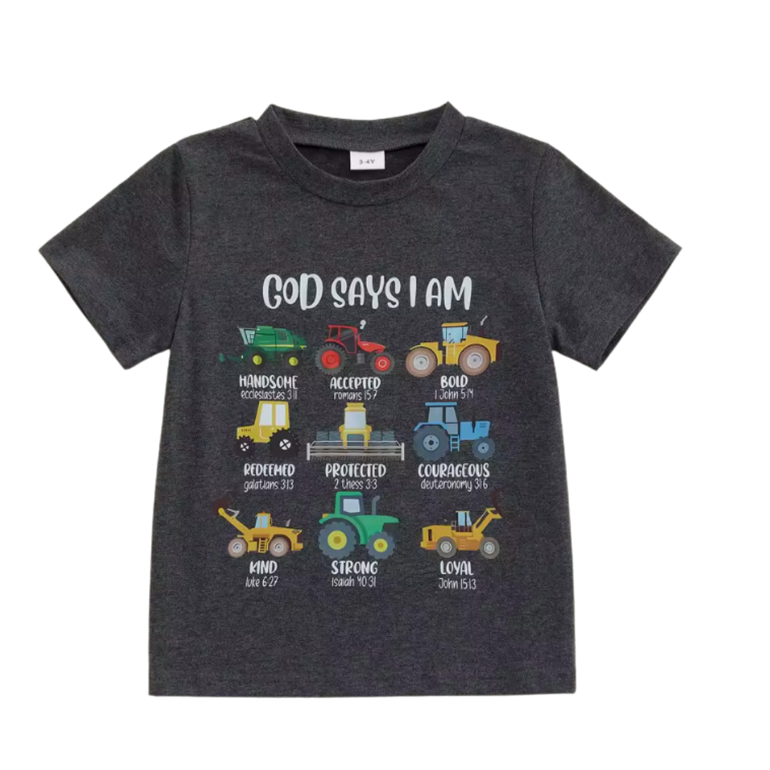 God Says Tractor Tee RTS