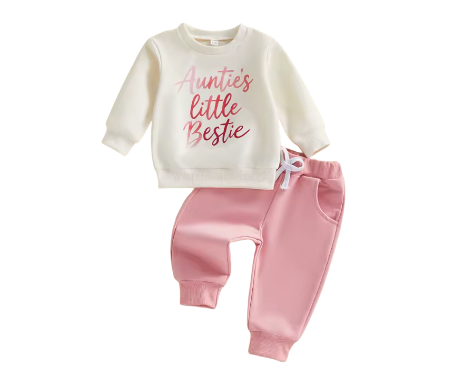 Auntie's Little Bestie Pink Lounge Set