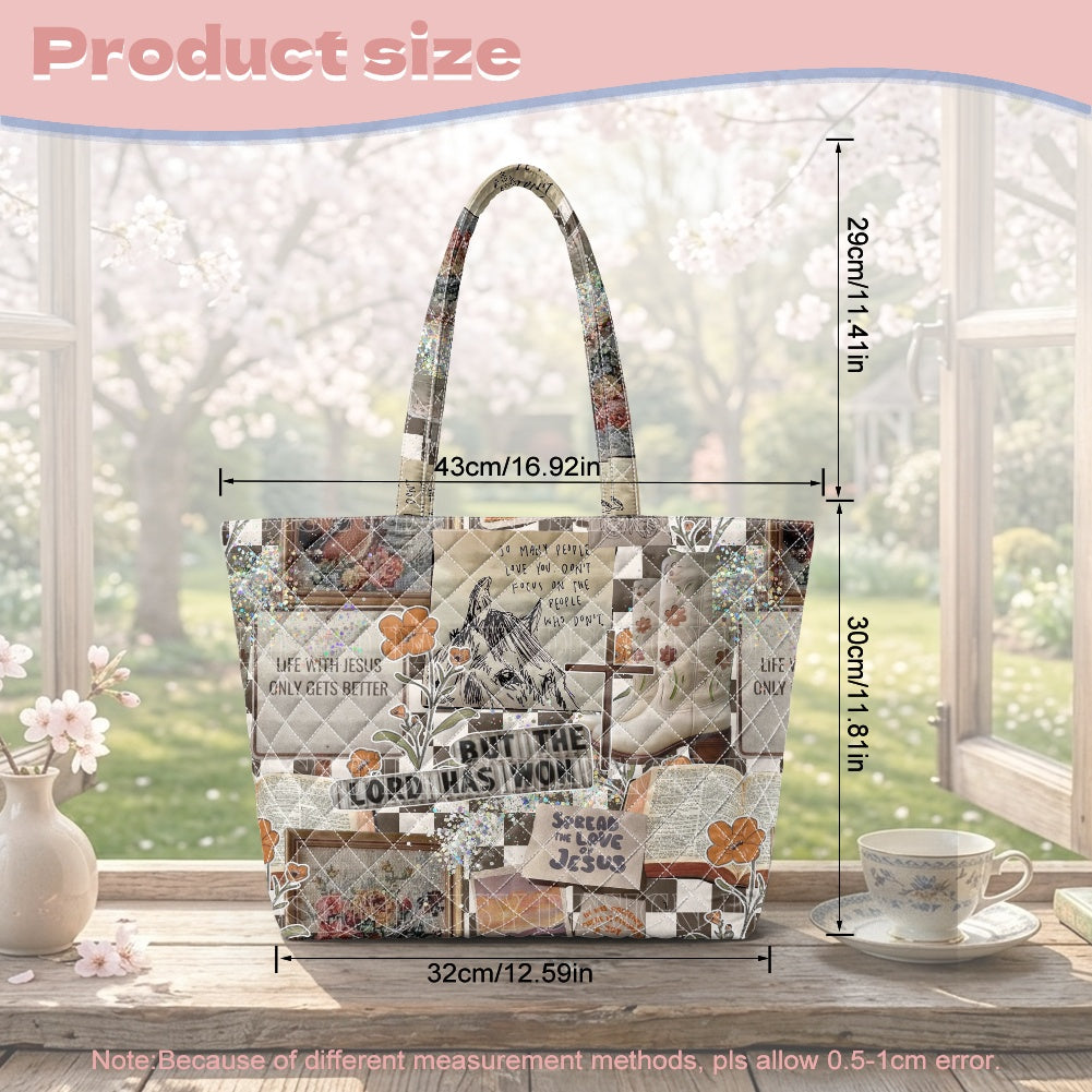 Quilted Shoulder Tote Bag