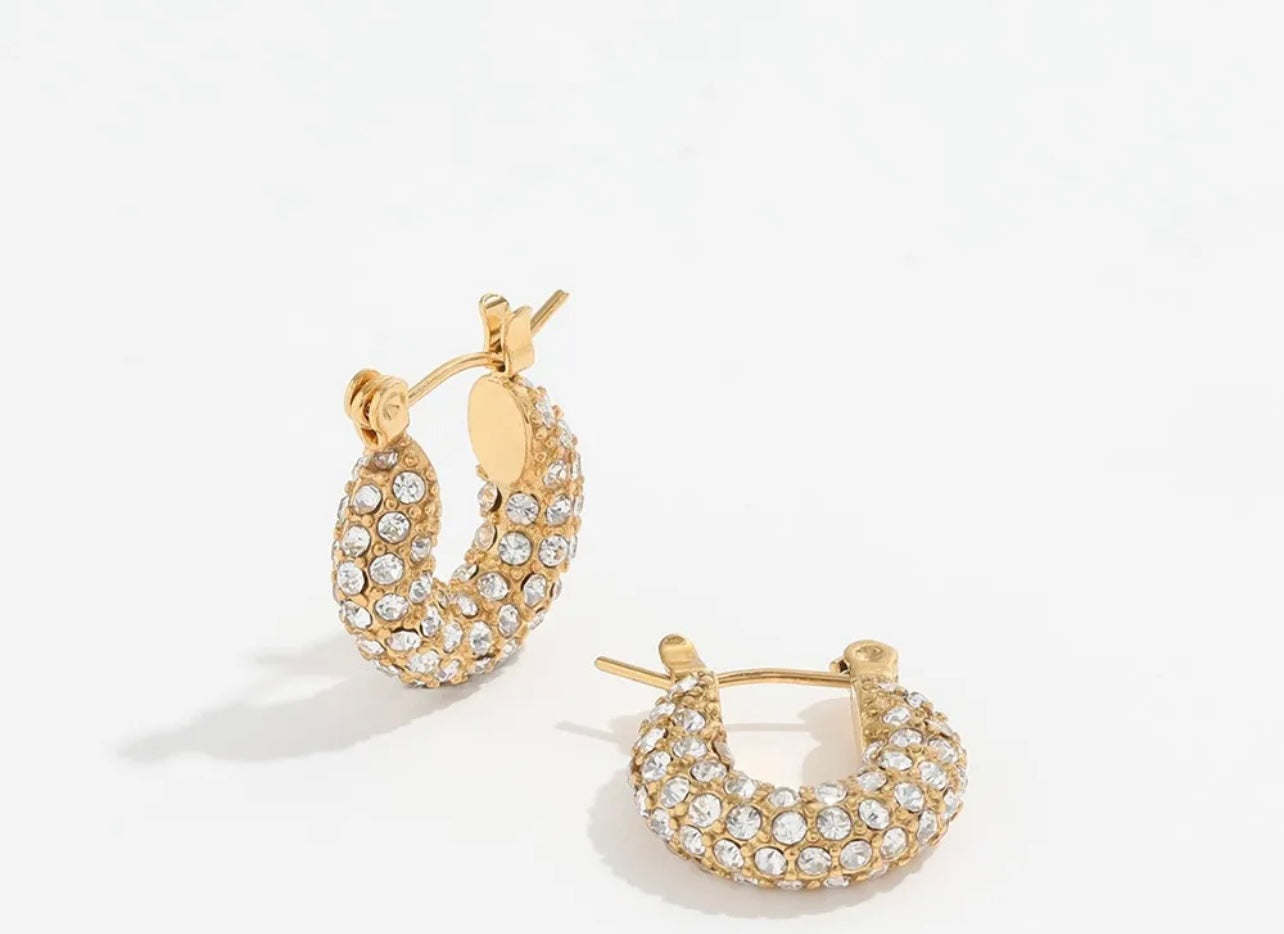 SMALL DIAMOND HOOPS