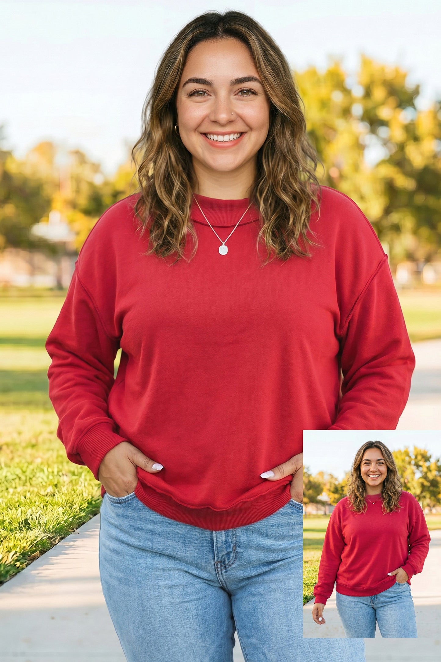 Exposed Seam Reversible Plus Sweatshirt