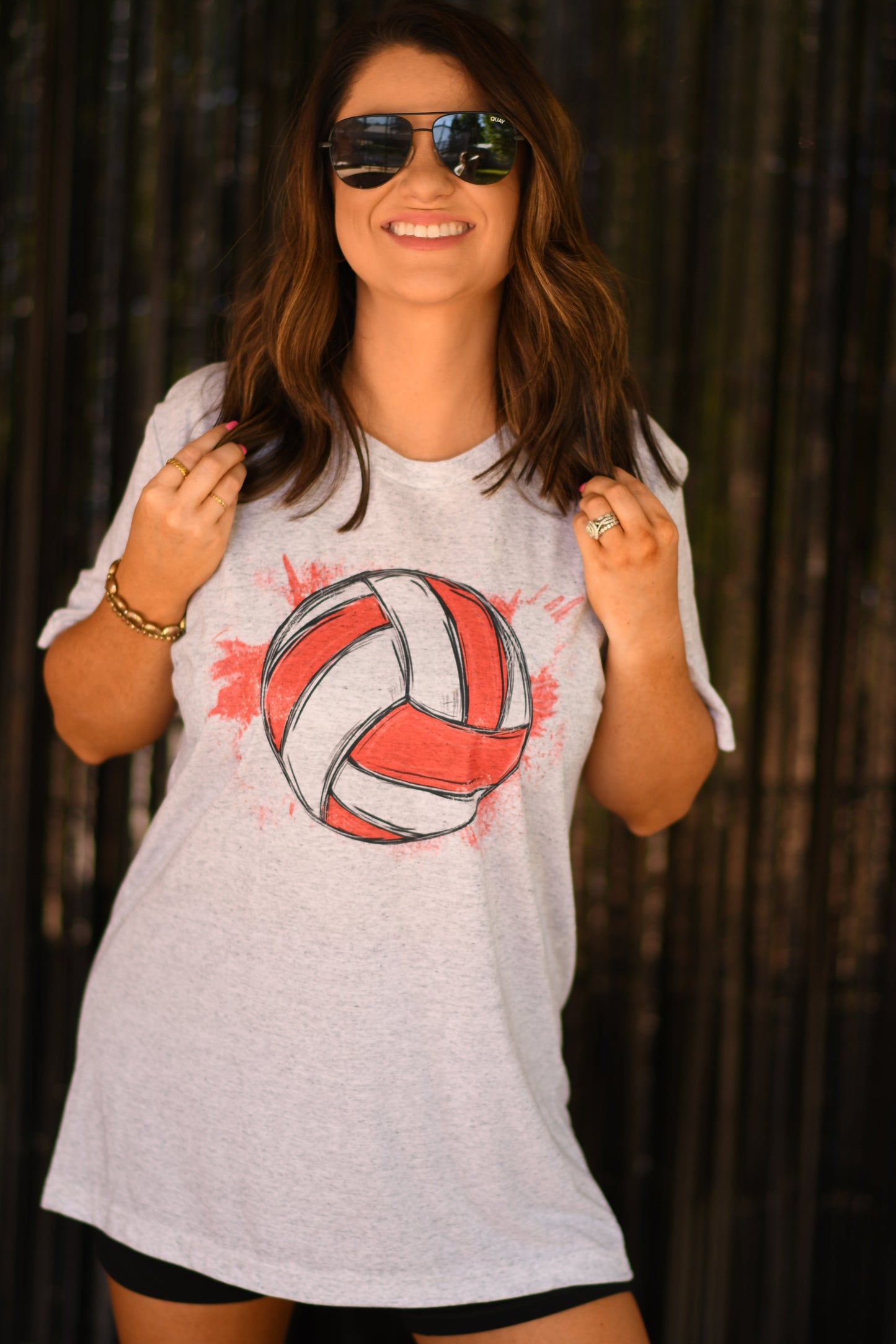 Red Volleyball Splatter Tee