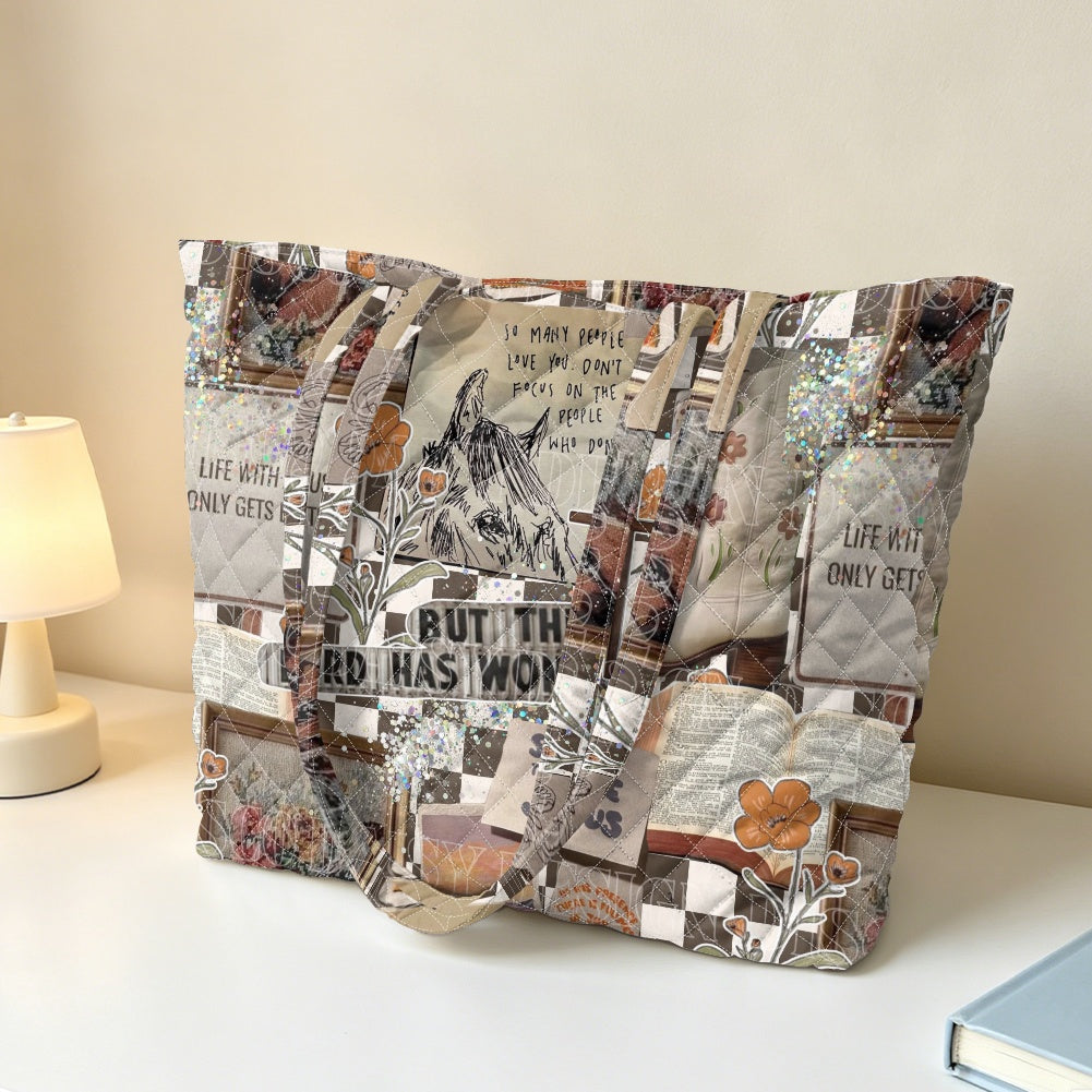 Quilted Shoulder Tote Bag