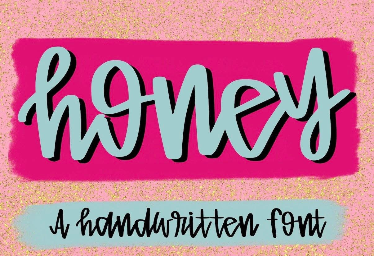 Single color Puff or Glitter Name sweatshirts - HONEY FONT - WS