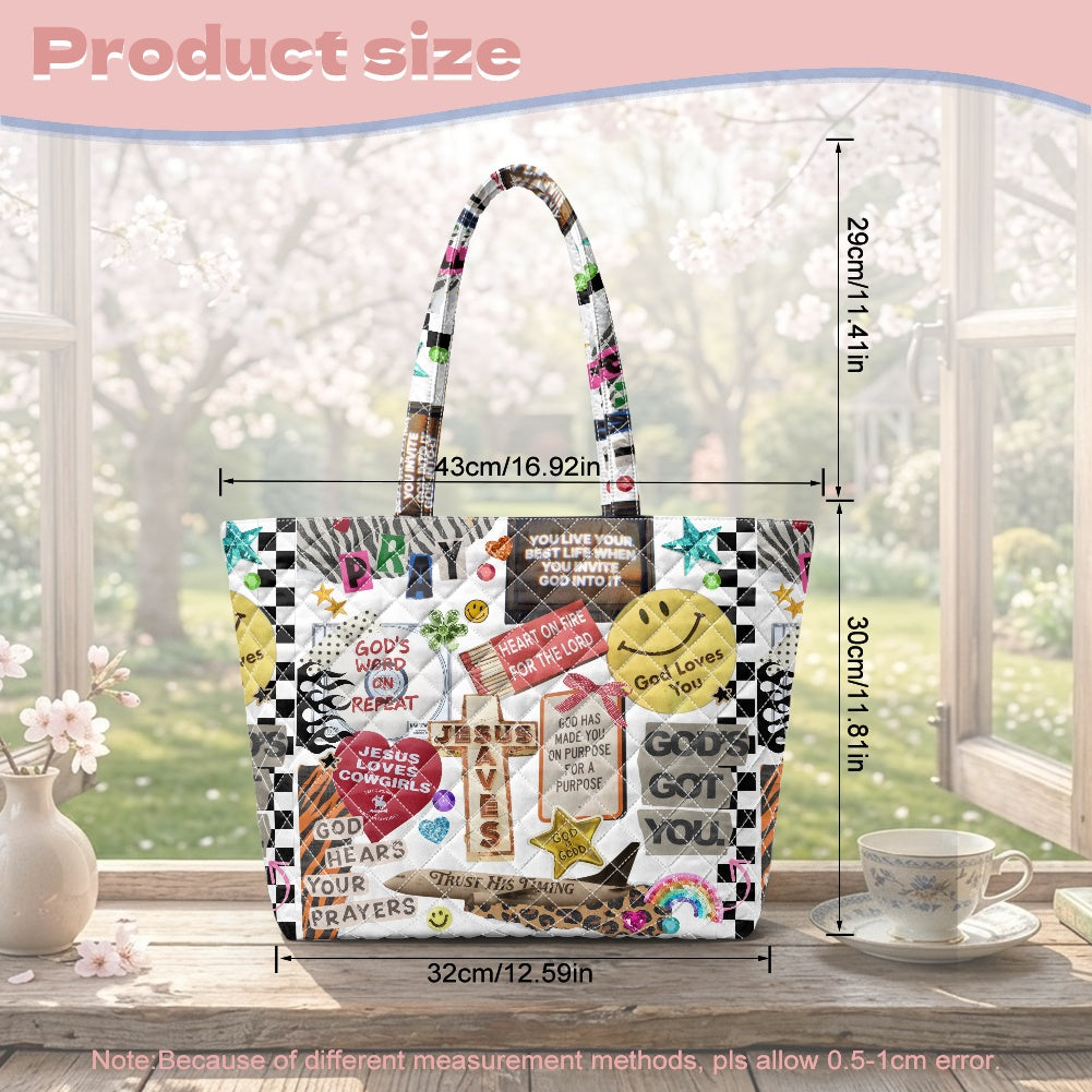 Quilted Shoulder Tote Bag