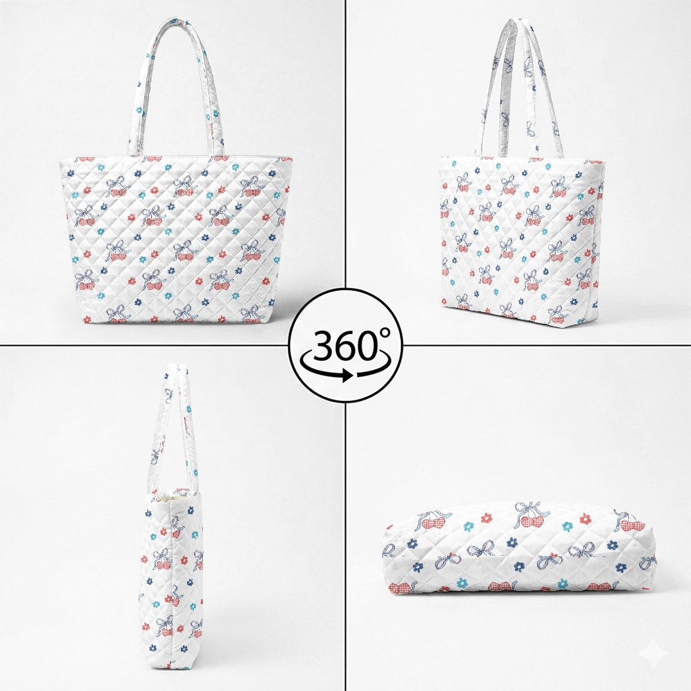 Quilted Shoulder Tote Bag