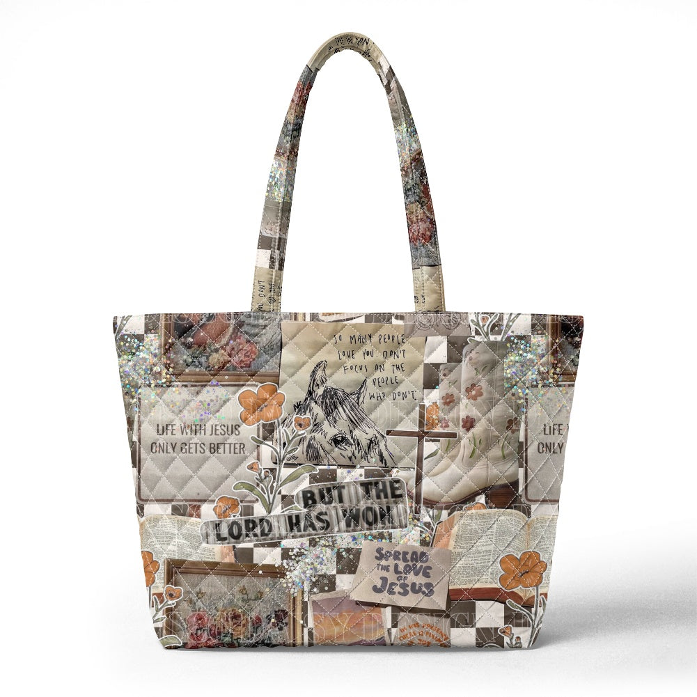 Quilted Shoulder Tote Bag