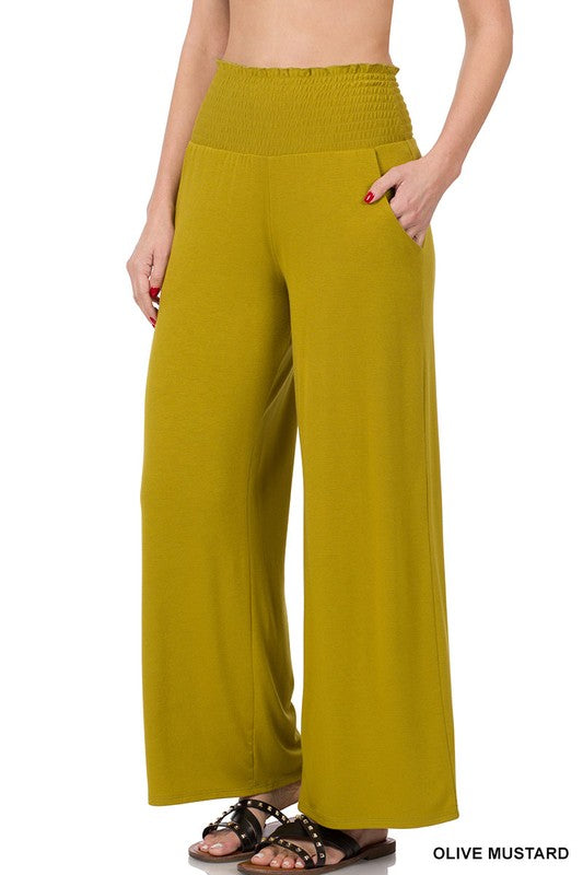 SMOCKED WAISTBAND LOUNGE PANTS