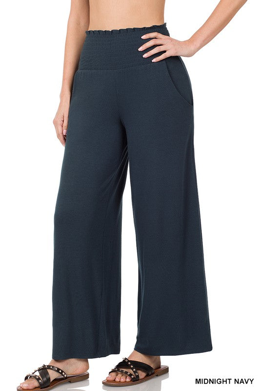 SMOCKED WAISTBAND LOUNGE PANTS