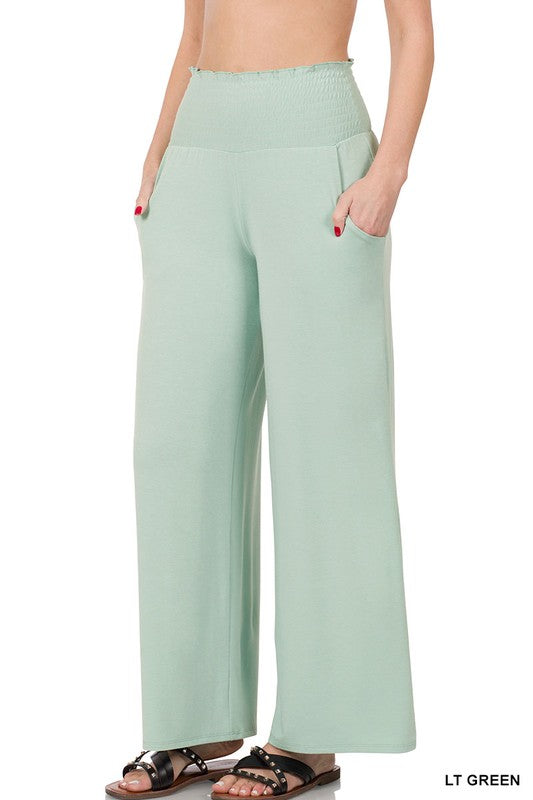 SMOCKED WAISTBAND LOUNGE PANTS