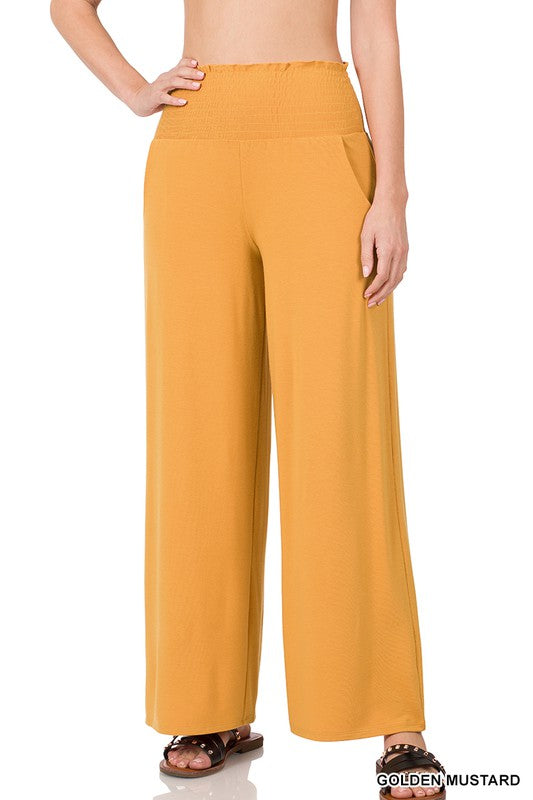 SMOCKED WAISTBAND LOUNGE PANTS