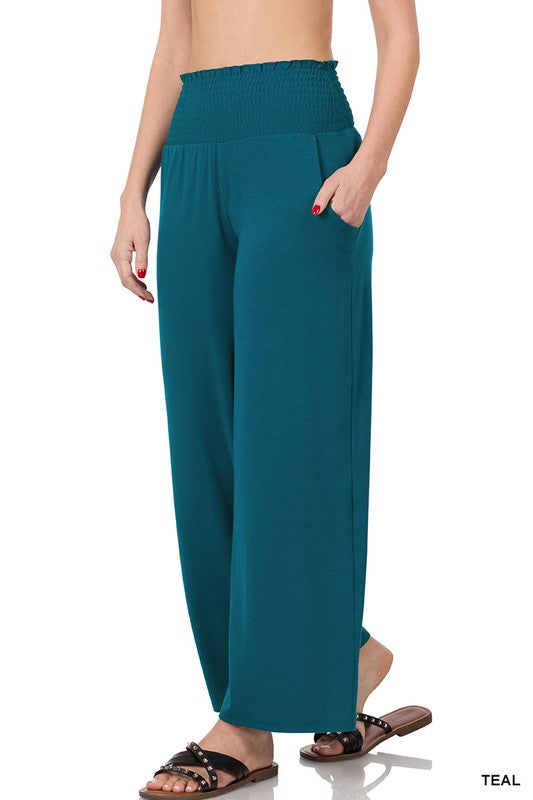 SMOCKED WAISTBAND LOUNGE PANTS