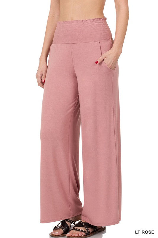 SMOCKED WAISTBAND LOUNGE PANTS