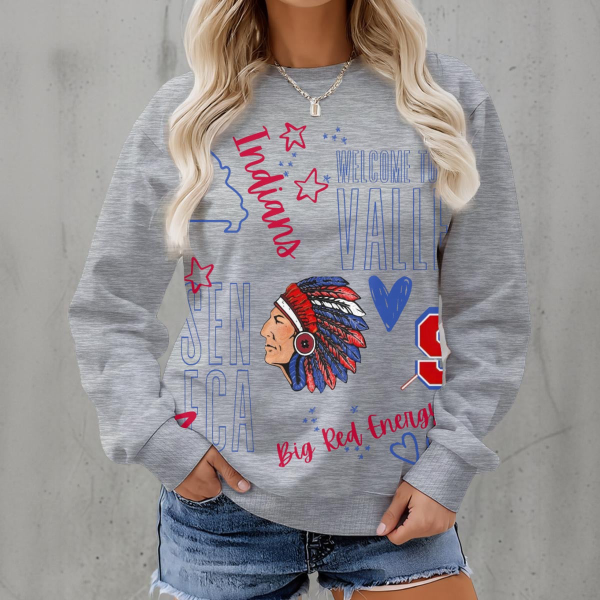 Seneca Doodles ~ SweerPea & Sage Collective Exclusive Design Women's Fleece Crew Neck Sweatshirt|DTF