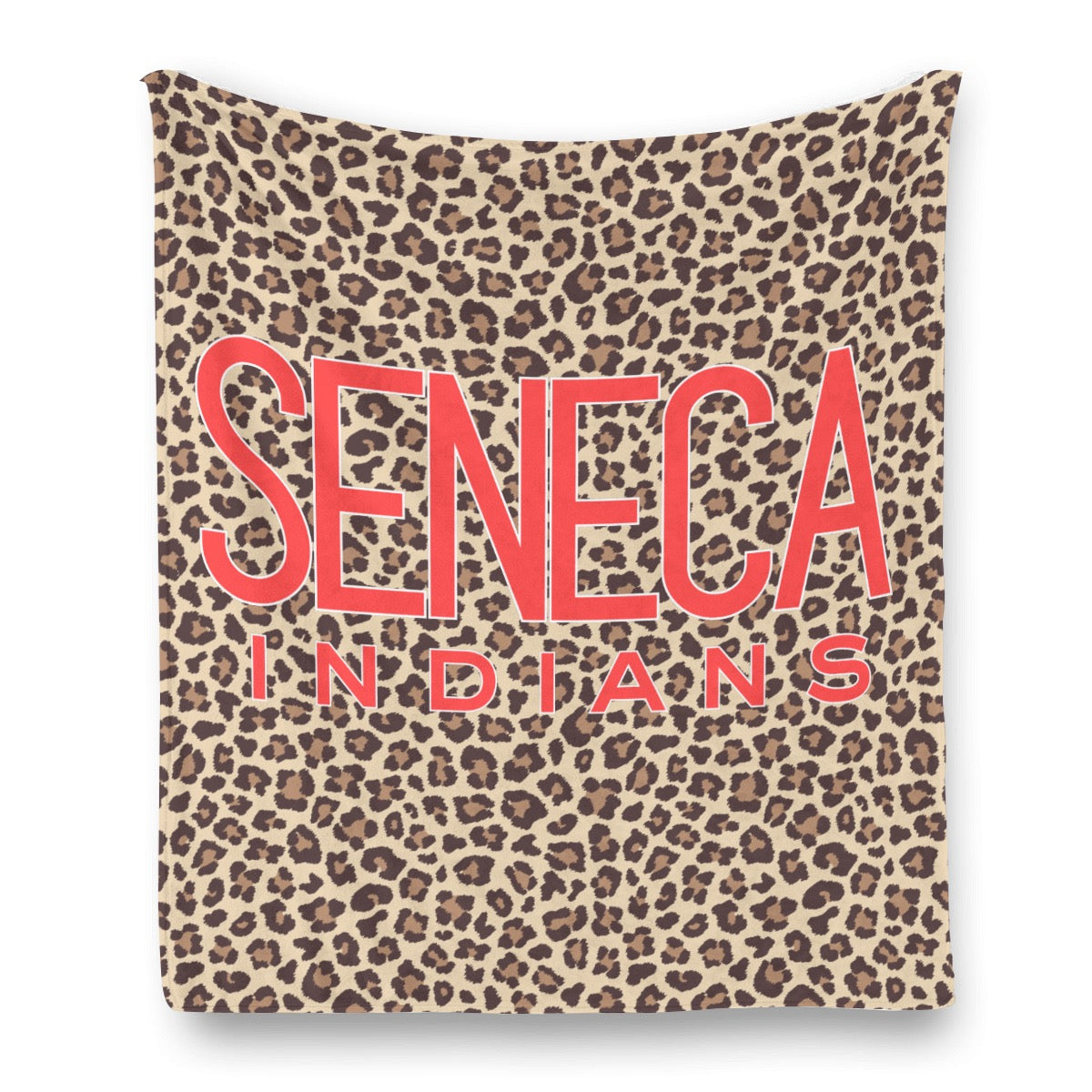 Seneca Indians Cheetah Print with Red Lettering ~SweetPea & Sage Collective Exclusive Design~Single-Side Printing Blanket