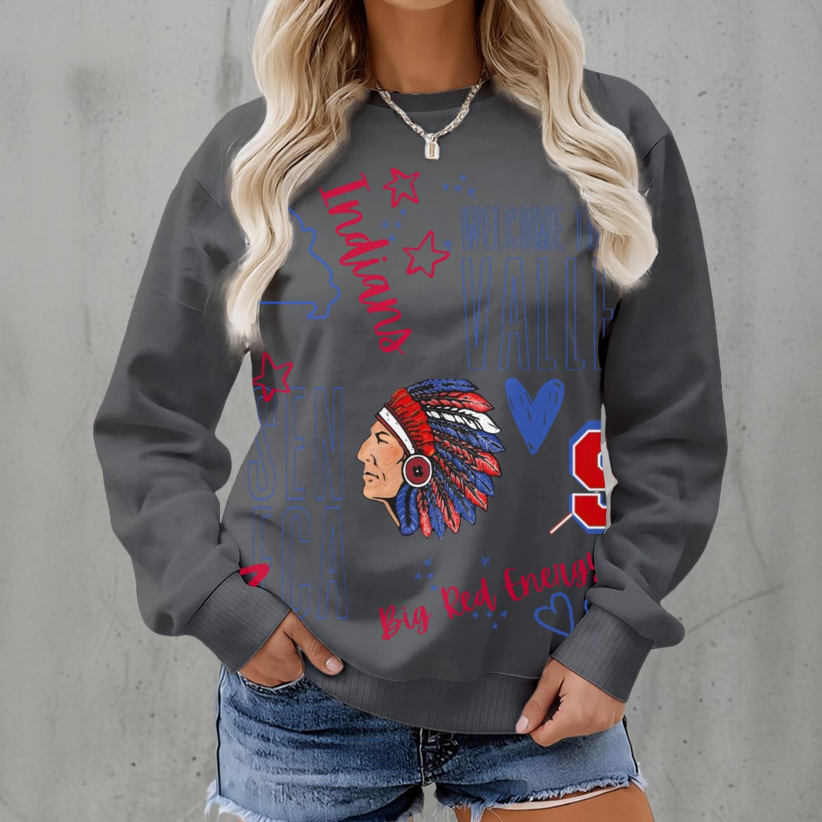 Seneca Doodles ~ SweerPea & Sage Collective Exclusive Design Women's Fleece Crew Neck Sweatshirt|DTF