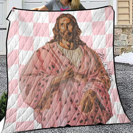 He is Risen Jesus Lightweight & Breathable Quilt With Edge-wrapping Strips