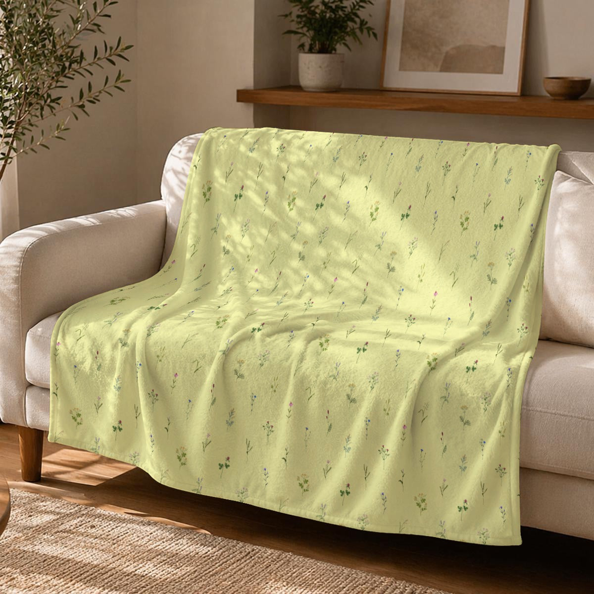 Yellow Dainty Flowers Blanket multiple sizes available