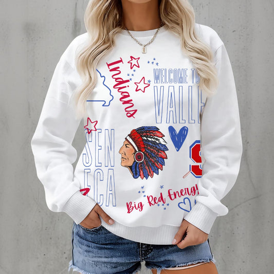Seneca Doodles ~ SweerPea & Sage Collective Exclusive Design Women's Fleece Crew Neck Sweatshirt|DTF
