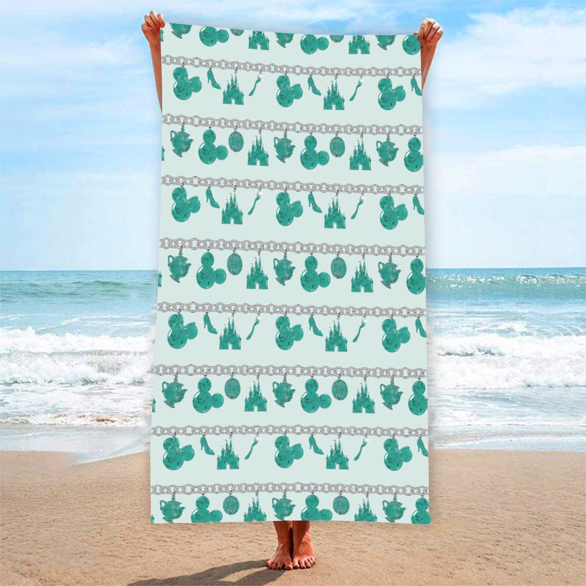 Turquoise Mouse Bracelet exclusive design 52”x32” Microfiber Polyester Beach Towel
