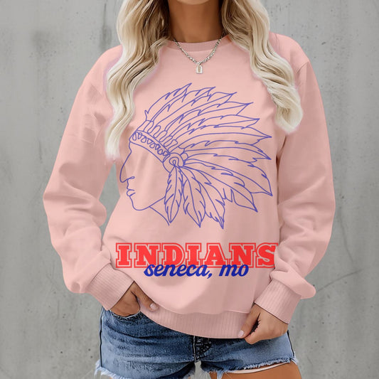 Seneca Indians Valley Girl ~ SweetPea & Sage Collective Excl Women's Fleece Crew Neck Sweatshirt|DTF