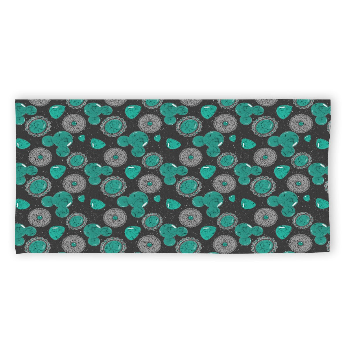 Western Turquoise & Black Mouse exclusive design 52”x32” Microfiber Polyester Beach Towel
