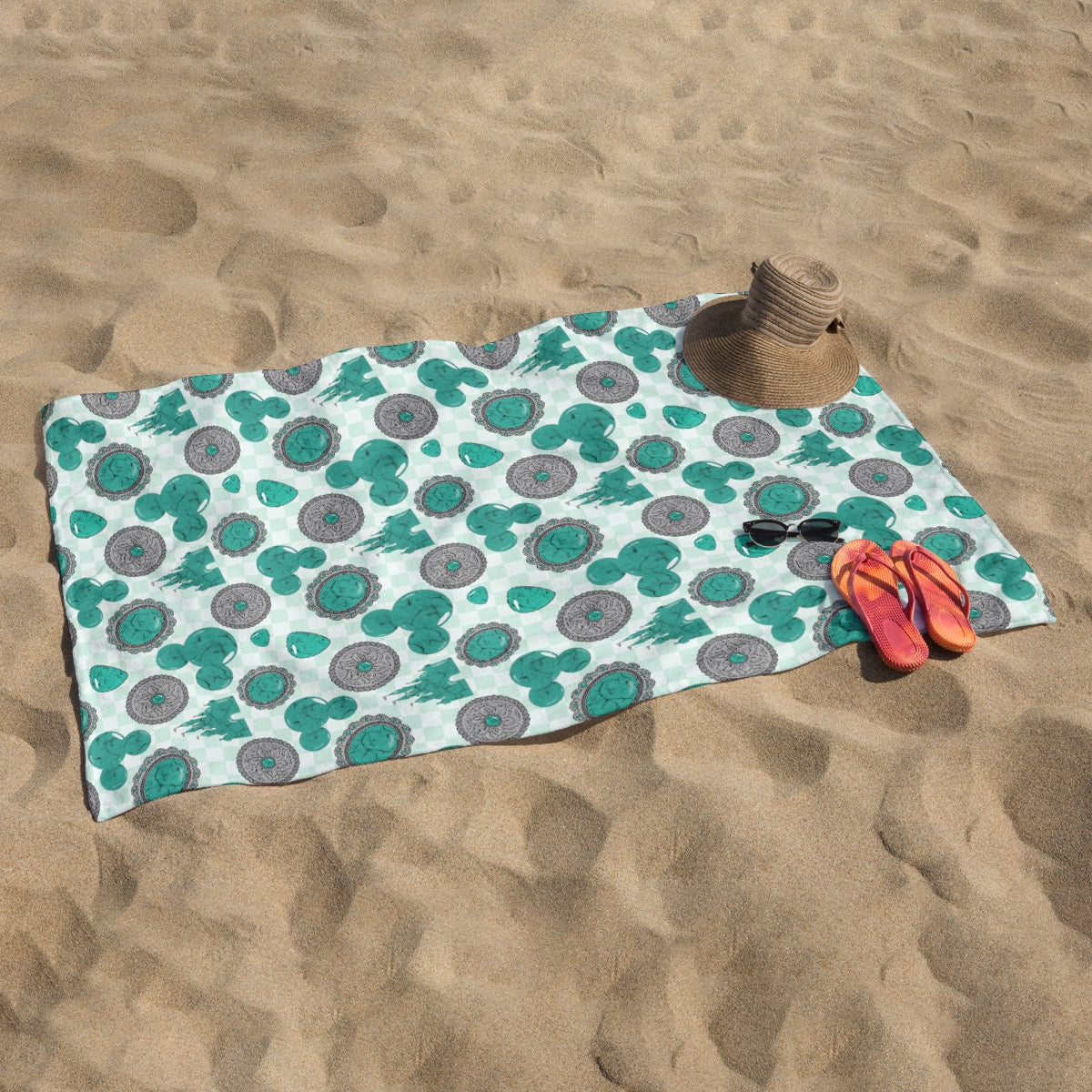 Western Turquoise Mouse exclusive design 52”x32” Microfiber Polyester Beach Towel