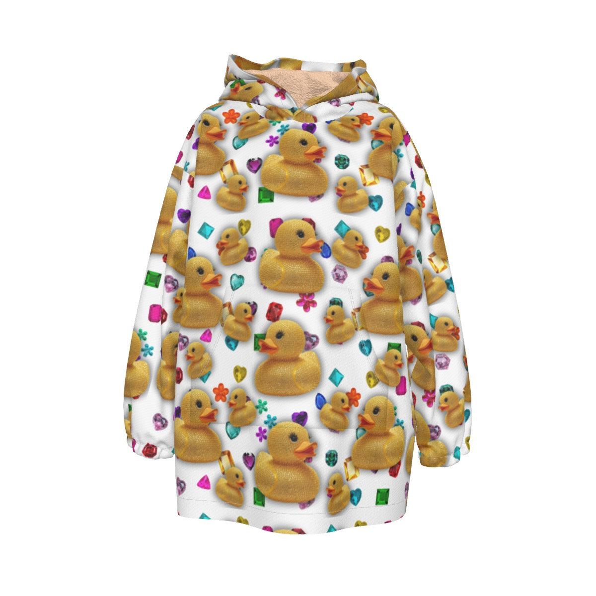 Good Luck Cheer Duck exclusive design One Size Hooded Wearable Blanket
