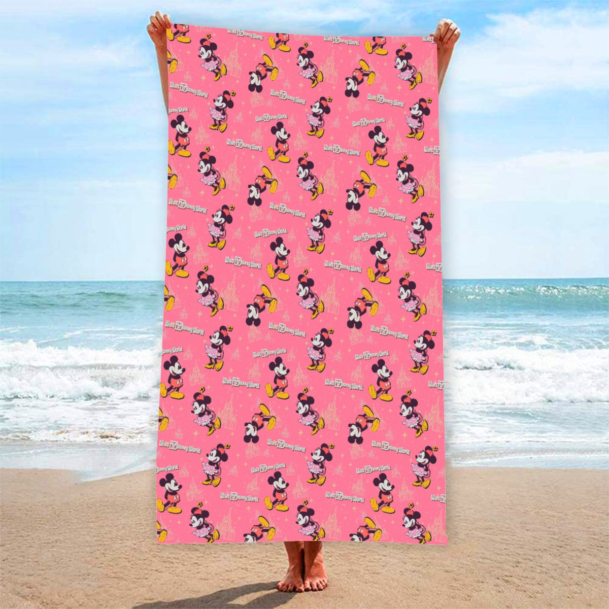 Pink Mouse exclusive design 52”x32” Polyester Beach Towel